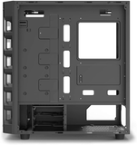 Gelid Solutions Black Diamond Gaming PC Case - ATX ITX Mid-Tower, 4 ARGB Stella Fans, Cable Management, Tempered Glass, USB 3.0 Ports, Black