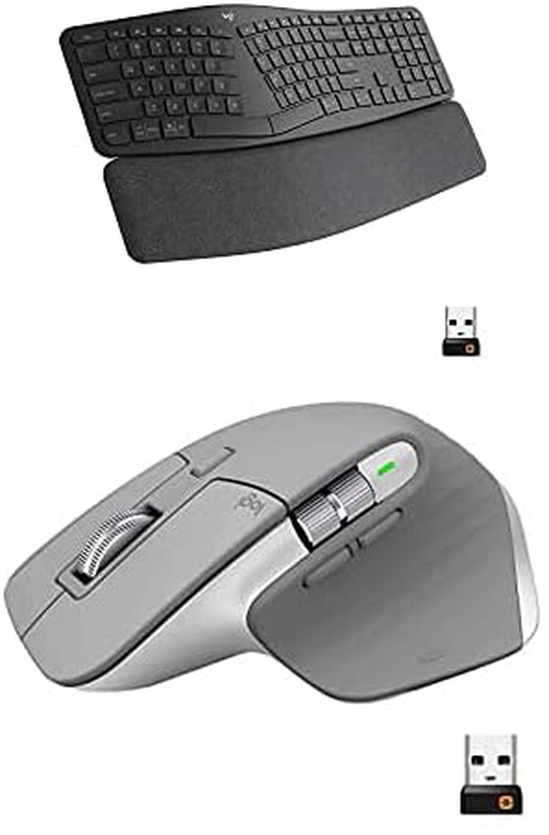 Logitech MX Master 3 Advanced Wireless Mouse, Ultrafast Scrolling, Ergonomic, 4000 DPI, Customization, USB-C, Bluetooth, USB, Apple Mac, Microsoft PC Windows, Linux, Ipad - Mid Grey