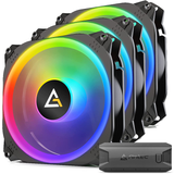 Antec Prizm X RGB Fans, 120 Case Fan, RGB Case Fans, 5V-3Pin ARGB Case Fans, Prizm X Series 3 Packs with Controller