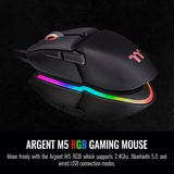 Thermaltake Argent M5 Gaming Mouse, 16.8M RGB Color Software Enabled, 8 Customizable Dynamic Lighting Effects, PIXART PMW-3389 Optical Sensor, DPI Adjustments up to 16,000. GMO-TMF-WDOOBK-01