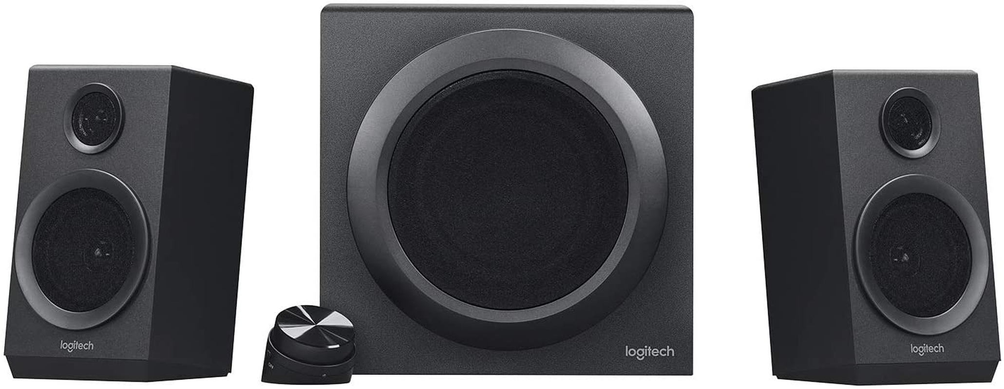 Logitech Z333 2.1 Speakers – Easy-Access Volume Control, Headphone Jack – PC, Mobile Device, TV, Dvd/Blueray Player, and Game Console Compatible