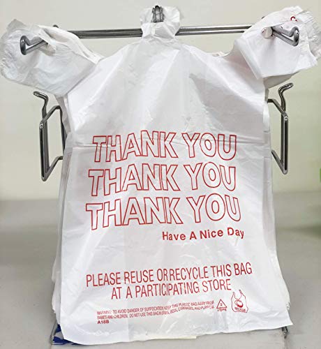 Reli. Thank You T-shirt Bags (350 Count) ( 11.5" x 6.5" x 21") (White) - Grocery, Shopping Bag, Restaurants, Convenience Store