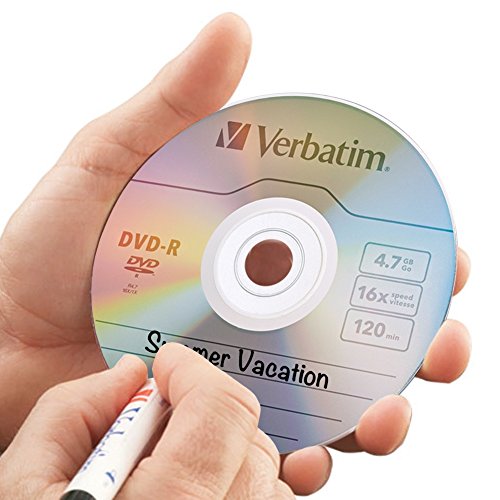 Verbatim DVD-R Blank Discs AZO Dye 4.7GB 16X Recordable Disc - 100 Pack Spindle Frustration Free Packaging