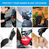 FINITEX - Black Nitrile Disposable Gloves, 5mil, Powder-free, Medical Exam Gloves Latex-Free 100 PCS For Examination Home Cleaning Food Gloves (X-Large)