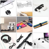 Cord Management Organizer Kit 4 Cable Sleeve Split with 41Self Adhesive Cable Clips Holder, 10pcs and 2 Roll Self Adhesive tie and 100 Fastening Cable Ties for TV Office Home Electronics etc