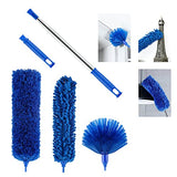 Microfiber Dusters w 2 Handle Sets, Durable 15~100 Inchs Long Telescopic Rod, Washable, Feather Dusters for Cleaning Cobweb, Ceilings Fans (5 Pack)……