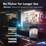 BBOUNDER 4 Pack Linkable LED Utility Shop Light, 4 FT, 4000 LM, 48 Inch Integrated Fixture for Garage, 40W Equivalent 250W, 5000K Daylight, Surface + Suspension Mount, Black