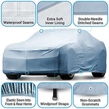 iCarCover 18-Layers Premium Car Cover Waterproof All Weather Weatherproof UV Sun Protection Snow Dust Storm Resistant Outdoor Exterior Custom Form-Fit Full Padded Car Cover with Straps (174" - 183" L)