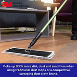 3M Easy Trap Sweep and Dust Sheets, 1 Roll of 60 8" x 6" Sheets, Disposable Easy Sweep Floor Duster, Picks Up 8x More Dirt, Dust, Sand, Hair, Works on Dry or Wet Surfaces, Hardwood Floors, 59152W