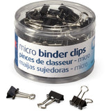 Officemate Micro Size Binder Clips, Black, 100 per Tub (31030)