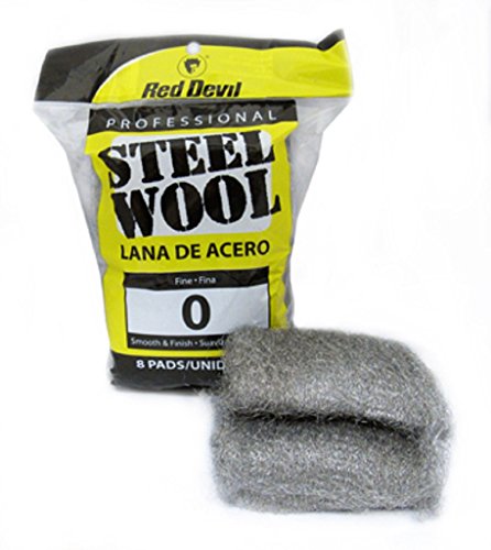 Red Devil 0323, 0 Fine, (Pack of 8) Steel Wool, 8 Pads, Gray
