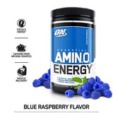 Optimum Nutrition Amino Energy - Pre Workout with Green Tea, BCAA, Amino Acids, Keto Friendly, Green Coffee Extract, Energy Powder - Blue Raspberry, 30 Servings