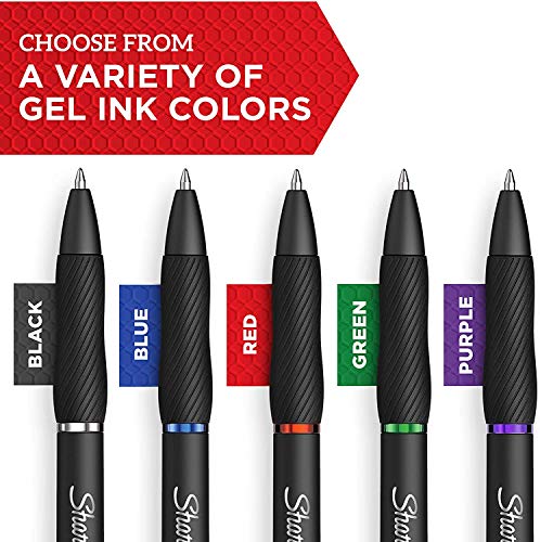 Sharpie S-Gel, Gel Pens, Medium Point (0.7mm), Black Ink Gel Pen, 12 Count (Pack of 1), Assorted