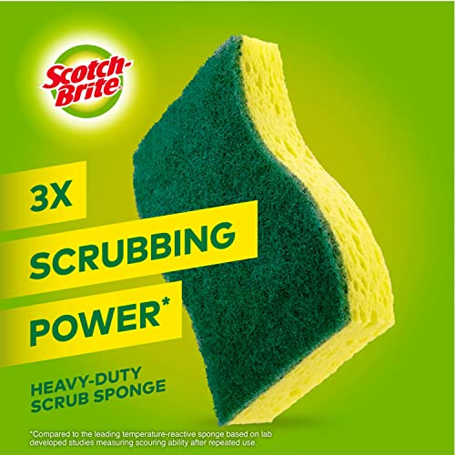 Scotch-Brite Heavy Duty Scrub Sponges, For Washing Dishes and Cleaning Kitchen, 9 Scrub Sponges