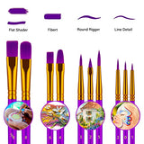 Paint Brushes Set, 20 Pcs Paint Brushes for Acrylic Painting, Oil Watercolor Acrylic Paint Brush, Artist Paintbrushes for Body Face Rock Canvas, Kids Adult Drawing Arts Crafts Supplies, Purple