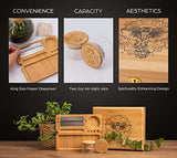 QUELEYA Wooden Stash Box Bundle, Rolling Tray, Jar, Kit, Tray with Lock, Bamboo Lid, Accessories, Wood Storage Set, Locking