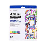 Tombow 56961 ABT PRO Alcohol Markers, Basic Palette, Set of 12 Colors - Dual Tip, Permanent Art Markers Feature Chisel and Brush Tips Perfect for Coloring, Sketching, and Illustration