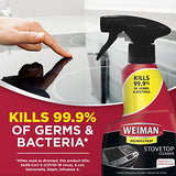 Weiman Disinfecting Stove Top Cleaner with Microfiber Cloth Included for Glass Ceramic and Induction Cook Tops, 22oz