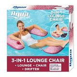 Aqua Mosaic 3-in-1 Pool Chair Float – Inflatable Floating Pool Chair for Adults with Length-Adjust Toggles – Use as a Lounge, Chair, or Drifter – Burgundy Mosaic