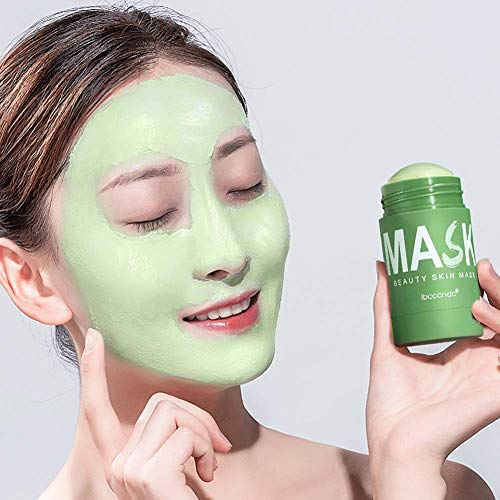 Green Tea Purifying Clay Face Mask, Face Moisturizes Oil Control Blackhead Remover Deep Clean Pore Purifying Clay Stick Deep Cleansing Mask, for All Skin Men Women
