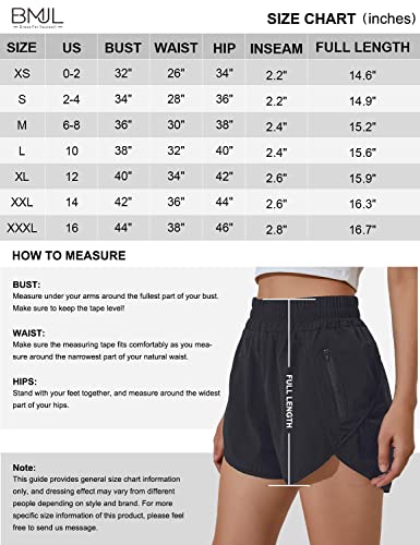 BMJL Women's Running Shorts High Waisted Sporty Workout Shorts Quick Dry Athletic Shorts with Pockets(M,SummerRed)