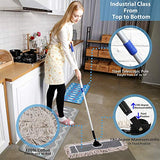 JINCLEAN 24" Industrial Cotton Floor Dust Mop with adjustable Steel Handle - Commercial Mops for Hardwood, Tiles, Laminate, Vinyl, Garage epoxy, Bamboo surface cleaning and Flooring Push Dust Broom