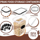 Airtight Food Storage Containers Set with Lids - 24 PCS, BPA Free Kitchen and Pantry Organization, PRAKI Plastic Leak-proof Canisters for Cereal Flour & Sugar - Labels & Marker, Black