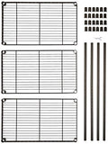 Amazon Basics 3-Shelf Adjustable, Heavy Duty Storage Shelving Unit (250 lbs loading capacity per shelf), Steel Organizer Wire Rack, Black (23.3L x 13.4W x 30H)