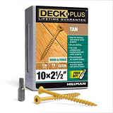 Deck Plus 48415 Wood Screws #10 x 2-1/2", Tan, 1lb Box