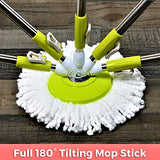 Green Direct Mop Stick for Spin Mop Bucket Cleaning System | Mop Stick and Microfiber Mop Head Included