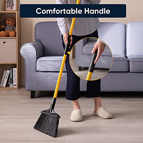 Yocada Heavy-Duty Broom Outdoor Commercial Perfect for Courtyard Garage Lobby Mall Market Floor Home Kitchen Room Office Pet Hair Rubbish 54Inch Blue