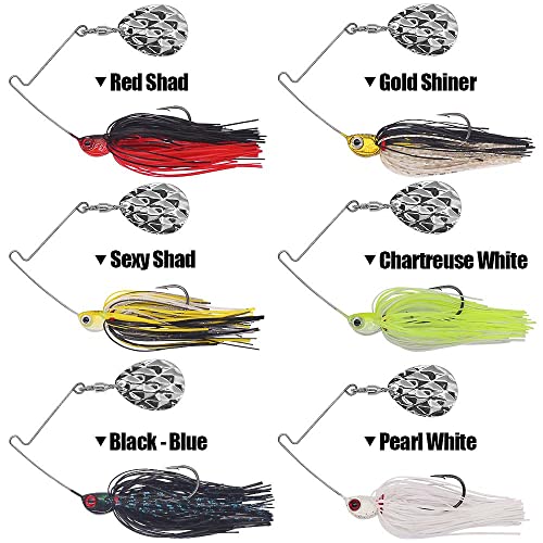 Mini-Spinner-Baits-for-Bass-Fishing-Lures-Colorado-Spinnerbait-Top-Water-Fishing-Lures-Micro-Spinner-Smallmouth-Bass-Lure Small Water Hard Baits Pan Fish Bait Crappie Lures Sets 1/8oz (Assortment )