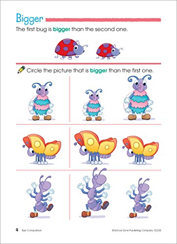 School Zone - Preschool Basics Workbook - 64 Pages, Ages 3 to 5, Colors, Numbers, Counting, Matching, Classifying, Beginning Sounds, and More (School Zone Basics Workbook Series)