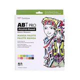 Tombow 56966 ABT PRO Alcohol Markers, Manga Palette, Set of 12 Colors - Dual Tip, Permanent Art Markers Feature Chisel and Brush Tips Perfect for Coloring, Sketching, and Illustration