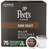 Peet's Coffee, Dark Roast K-Cup Pods for Keurig Brewers - Major Dickason's Blend 75 Count (1 Box of 75 K-Cup Pods) Packaging May Vary