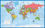 Laminated World Map & US Map Poster Set - 18" x 29" - Wall Chart Maps of the World & United States - Made in the USA - Updated for 2021 (LAMINATED, 18" x 29")