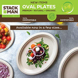 100% Compostable 7 Inch Paper Plates [125-Pack] Heavy-Duty Plate, Natural Disposable Bagasse Plate, Eco-Friendly Made of Sugarcane Fibers-Natural Unbleached Brown 7" Biodegradable Plate by Stack Man