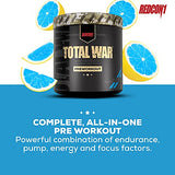 Redcon1 Total War - Pre Workout, 30 Servings, (Blue Lemonade) Boost Energy, Increase Endurance and Focus, Beta-Alanine, 350mg Caffeine, Citrulline Malate, Nitric Oxide Booster - Keto Friendly