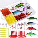 TOPFORT Fishing Lures, Fishing Spoon,Trout Lures, Bass Lures, Spinning Lures,Hard Metal Spinner Baits kit with Carry Bag…… (51PCS Fishing Lure with Box)