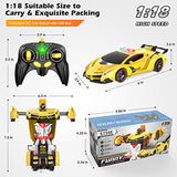 Febyhim Remote Control Car, Transform Robot RC Car with One-Button Transforming 360 Degree Rotation Drifting, 1:18 Scale Police Car Ideal Xmas and Birthday Gift Toys for 5+ Year Old Boys/Girls