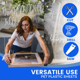 3 Pack PET Sheet Panels - 12" x 24" x 0.04" Clear Acrylic Sheet-Quality Shatterproof, Lightweight, and Affordable Glass Alternative Perfect for Poster Frames, Counter Barriers, and Pet Barriers.