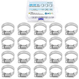TICONN 20PCS Hose Clamp Set - 1-1/4'' – 1-23/32'' 304 Stainless Steel Worm Gear Hose Clamps for Pipe, Intercooler, Plumbing, Tube and Fuel Line