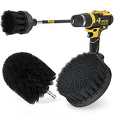 Holikme 4Pack Drill Brush Power Scrubber Cleaning Brush Extended Long Attachment Set All Purpose Drill Scrub Brushes Kit for Grout, Floor, Tub, Shower, Tile, Bathroom and Kitchen Surface Black