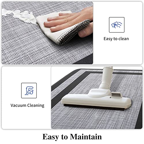 Mattitude Kitchen Mat [2 PCS] Cushioned Anti-Fatigue Kitchen Rugs Non-Skid Waterproof Kitchen Mats and Rugs Ergonomic Comfort Standing Mat for Kitchen, Floor, Office, Sink, Laundry, Black and Gray