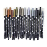 Tombow 56194 Dual Brush Pen Art Markers, Neutral Palette, 20-Pack. Blendable, Brush and Fine Tip Markers
