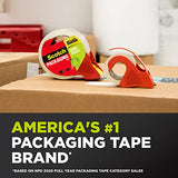 Scotch Sure Start Shipping Packaging Tape, 1.88"x 22.2 yd, Designed for Packing, Shipping and Mailing, Quiet Unwind, No Splitting or Tearing, 1.5" Core, Clear, 1 Dispensered Roll (145)
