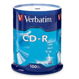 Verbatim CD-R Blank Discs 700MB 80 Minutes 52X Recordable Disc for Data and Music - 100pk Spindle Frustration Free Packaging