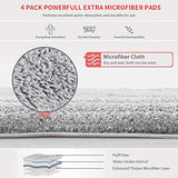 MEXERRIS Microfiber Floor Mop for Hardwood Cleaning 360 Rotating Dust Wet Mop with Adjustable Handle, 4 Reusable Washable Mop Pads Cloth and 1 Scraper