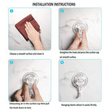 Suction Cup Hooks, VIS'V Small Clear Removable Heavy Duty Suction Hooks Strong Window Glass Door Suction Cup Hangers Kitchen Bathroom Shower Wall Hooks for Towel Loofah Utensils Wreath - 2 Packs