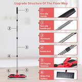 MEXERRIS Microfiber Floor Mop for Hardwood Cleaning 360 Rotating Dust Wet Mop with Adjustable Handle, 4 Reusable Washable Mop Pads Cloth and 1 Scraper